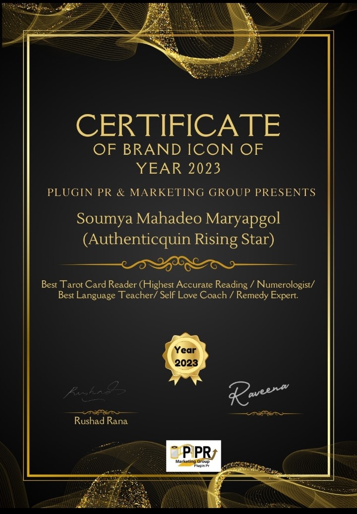 Soumya Maryapgol Brand Icon certificate